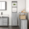 Grauer Sonoma-Badezimmerschrank mit Regalen Tessie 36x35x165cm