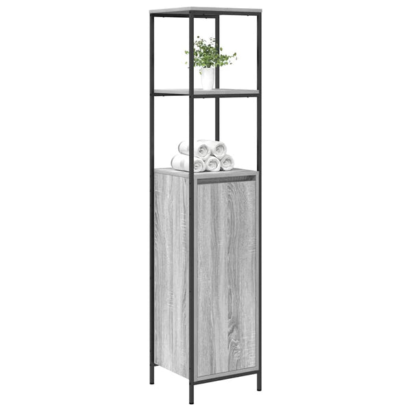Grauer Sonoma-Badezimmerschrank mit Regalen Tessie 36x35x165cm