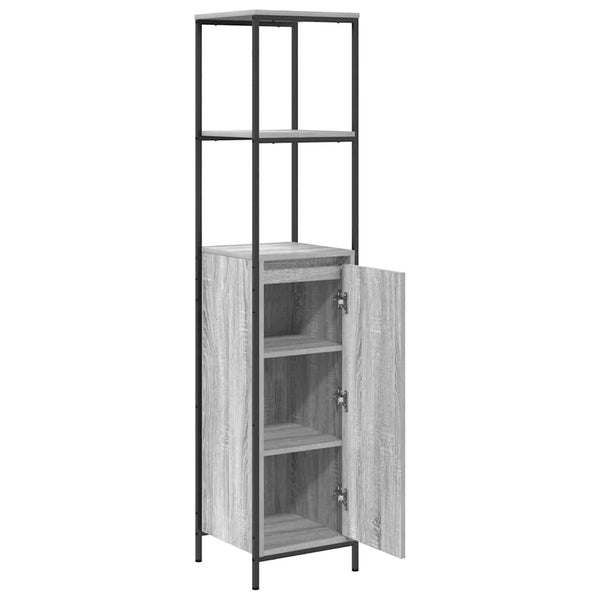 Grauer Sonoma-Badezimmerschrank mit Regalen Tessie 36x35x165cm