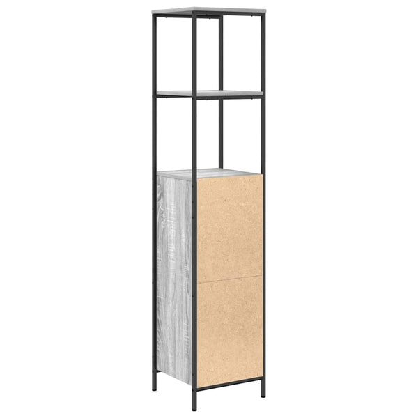 Grauer Sonoma-Badezimmerschrank mit Regalen Tessie 36x35x165cm
