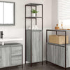 Grauer Sonoma-Badezimmerschrank mit Regalen Tessie 36x35x165cm
