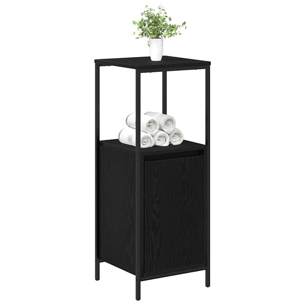 Waschtischunterschrank aus schwarzer Eiche mit Regal Patrauta 36x35x95cm