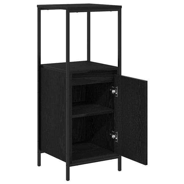 Waschtischunterschrank aus schwarzer Eiche mit Regal Patrauta 36x35x95cm