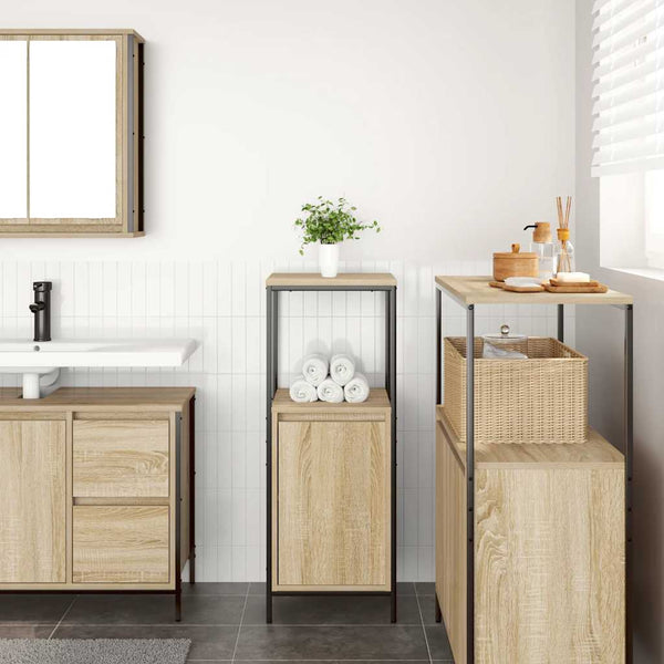 Sonoma-Eiche Badschrank mit Regalen Akhtar 36x35x95cm