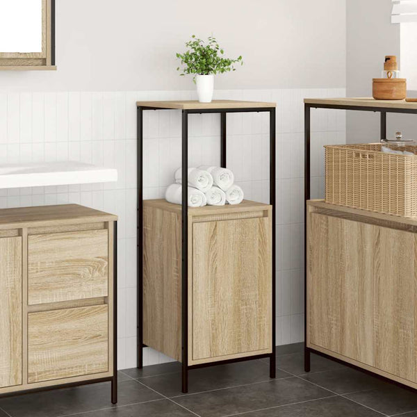 Sonoma-Eiche Badschrank mit Regalen Akhtar 36x35x95cm