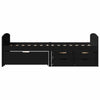 Schwarzes Schlafsofa Demes 90x200cm (mit 5 Schubladen, ohne Matratze irun)