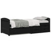 Schwarzes Schlafsofa Demes 90x200cm (mit 5 Schubladen, ohne Matratze irun)