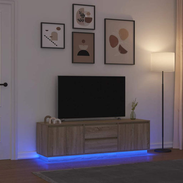 Sonoma tammi tv-taso led-valoilla Kiersten 160,5x41x50cm