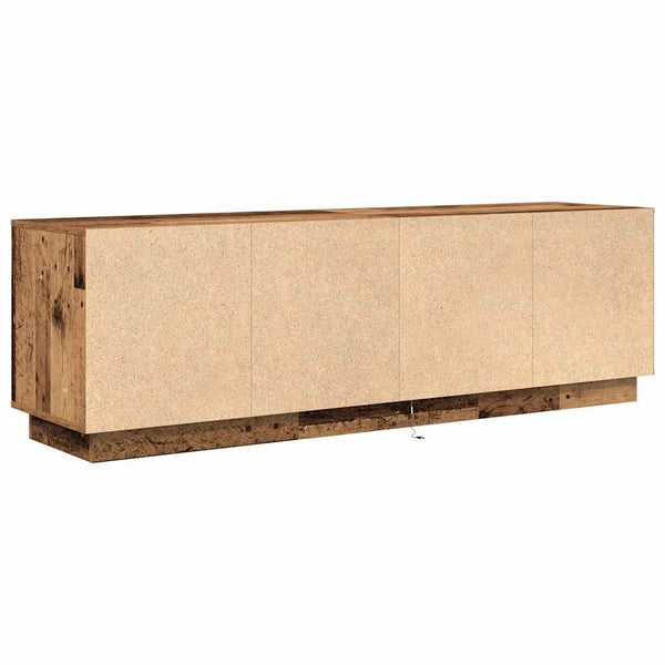 Vanha puu tv-taso led-valoilla Kiersten 160,5x41x50cm