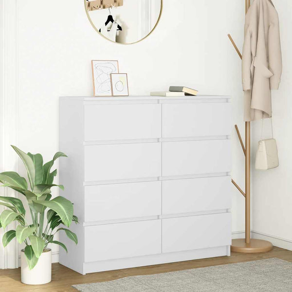 Weißes Sideboard Rosen 100x35x99cm (Holz)