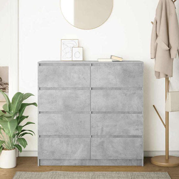 Betongraues Sideboard Rosen 100x35x99cm (Holz)