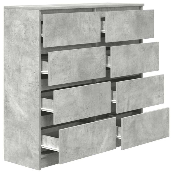 Betongraues Sideboard Rosen 100x35x99cm (Holz)