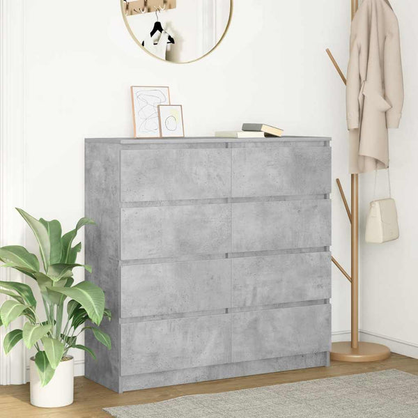 Betongraues Sideboard Rosen 100x35x99cm (Holz)