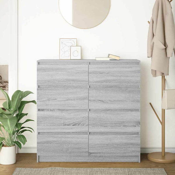 Graues Sideboard Rosen 100x35x99cm (Holz)