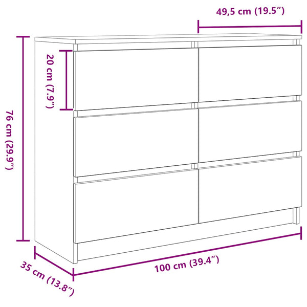 Harmaa senkki Christian 100x35x76cm (engineered wood)