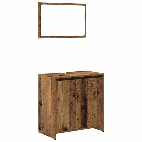 Badezimmermöbel-Set Cardina (3-teilig, Altholz, Holz)