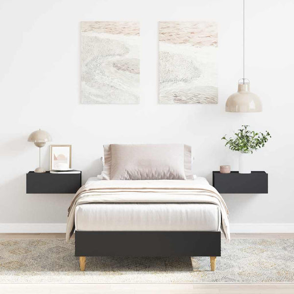Musta sängynrunko Margarusa 100x200cm (ei patjaa engineered wood)