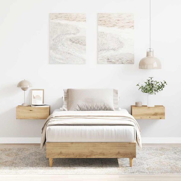 Artisan oak sängynrunko ei patjaa Margarusa 90x200cm (engineered wood)