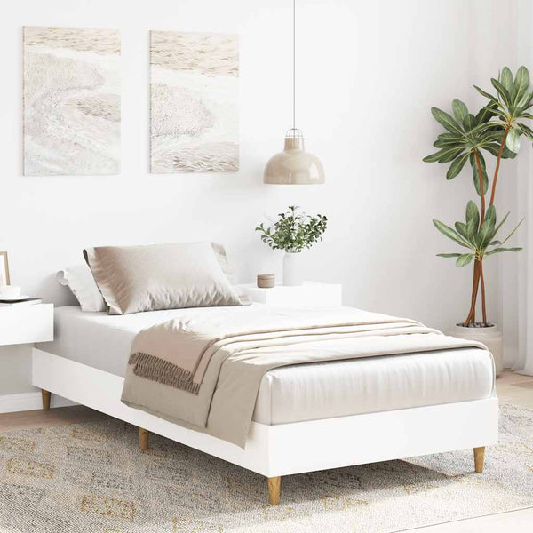 Valkoinen sängynrunko ei patjaa Margarusa 75x190cm (engineered wood)