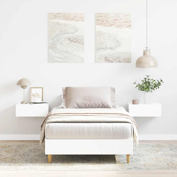 Valkoinen sängynrunko ei patjaa Margarusa 75x190cm (engineered wood)