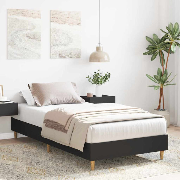 Musta sängynrunko ei patjaa Margarusa 75x190cm (engineered wood)