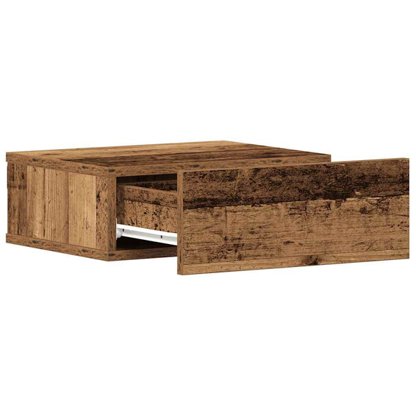 Nachttisch Saif aus Altholz, schwebend, 40x32x15cm (Holzwerkstoff)