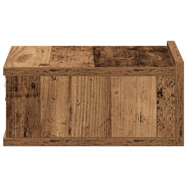 Nachttisch Saif aus Altholz, schwebend, 40x32x15cm (Holzwerkstoff)