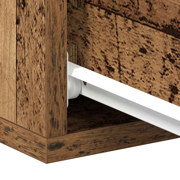 Nachttisch Saif aus Altholz, schwebend, 40x32x15cm (Holzwerkstoff)