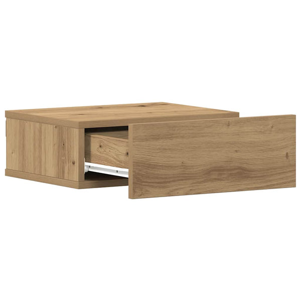 Handwerker Eiche schwebender Nachttisch Saif 40x32x15cm (Holz)