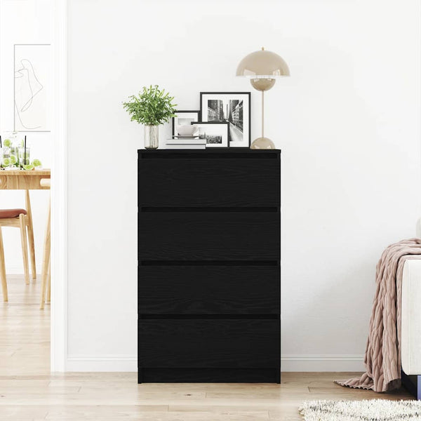 Schwarzes Sideboard Nance 60x35x98,5cm (Holz)