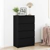Schwarzes Sideboard Nance 60x35x98,5cm (Holz)