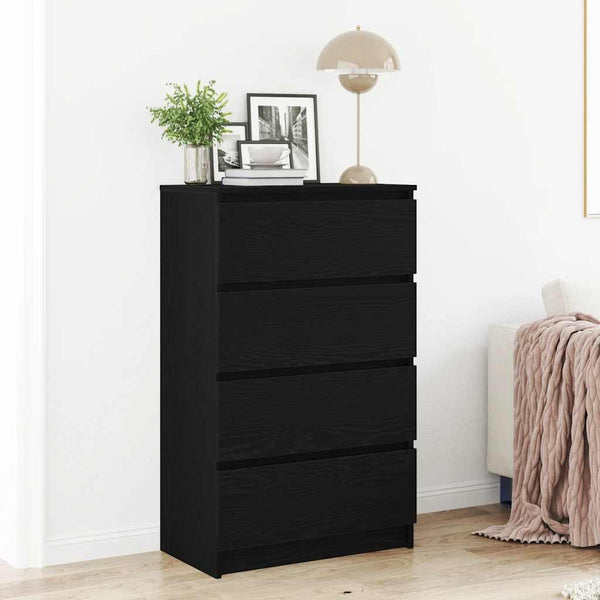 Schwarzes Sideboard Nance 60x35x98,5cm (Holz)