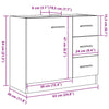 Waschtischunterschrank Arethya aus schwarzer Eiche, 63x30x54cm (Holz)