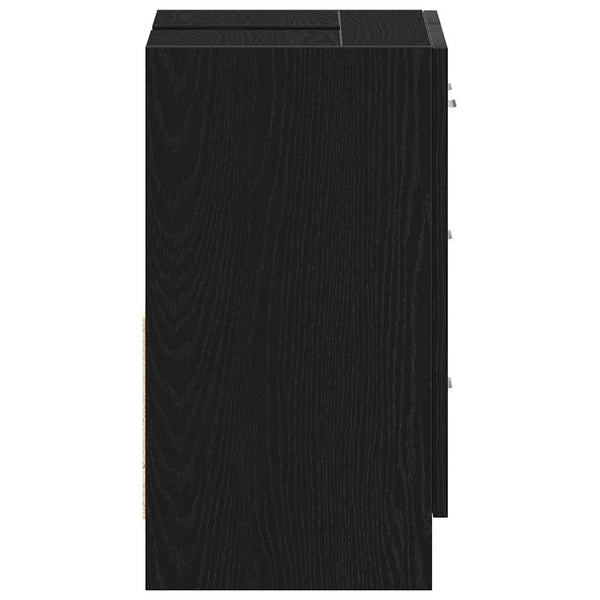 Waschtischunterschrank Arethya aus schwarzer Eiche, 63x30x54cm (Holz)