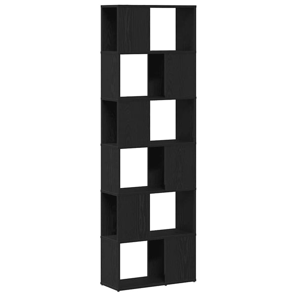 Bücherregal/Raumteiler aus schwarzer Eiche Donald 60x24x186cm