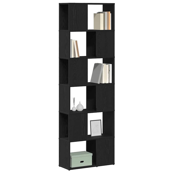 Bücherregal/Raumteiler aus schwarzer Eiche Donald 60x24x186cm