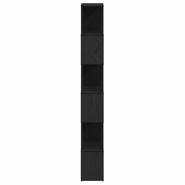 Bücherregal/Raumteiler aus schwarzer Eiche Donald 60x24x186cm