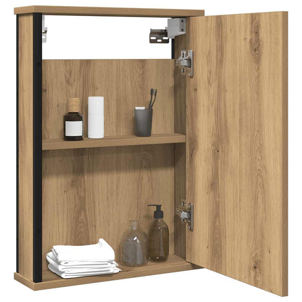 Handwerklicher Eichenholz-Spiegelschrank Bondrea 42x12x60cm