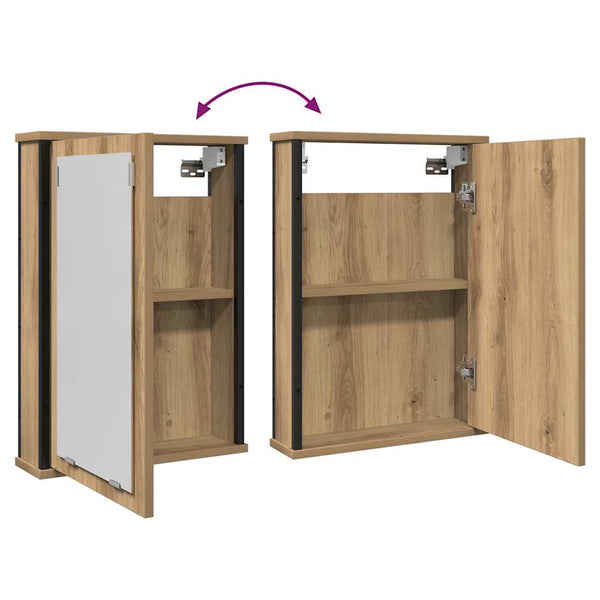 Handwerklicher Eichenholz-Spiegelschrank Bondrea 42x12x60cm