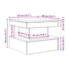 Couchtisch Claudie, schwarz, 50x50x40cm (LED Eiche)
