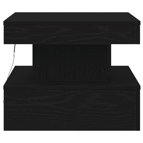 Couchtisch Claudie, schwarz, 50x50x40cm (LED Eiche)