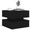 Schwarzer Couchtisch mit LED-Beleuchtung Celestina 50x50x40cm (Eiche)