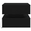 Schwarzer Couchtisch mit LED-Beleuchtung Celestina 50x50x40cm (Eiche)
