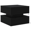 Schwarzer Couchtisch mit LED-Beleuchtung Celestina 50x50x40cm (Eiche)