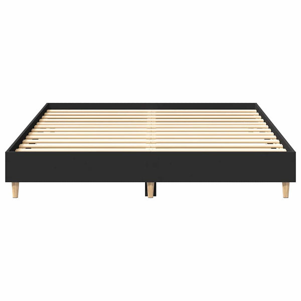 Schwarzer Bettrahmen ohne Matratze Voiculescu 150x200cm (Holz)
