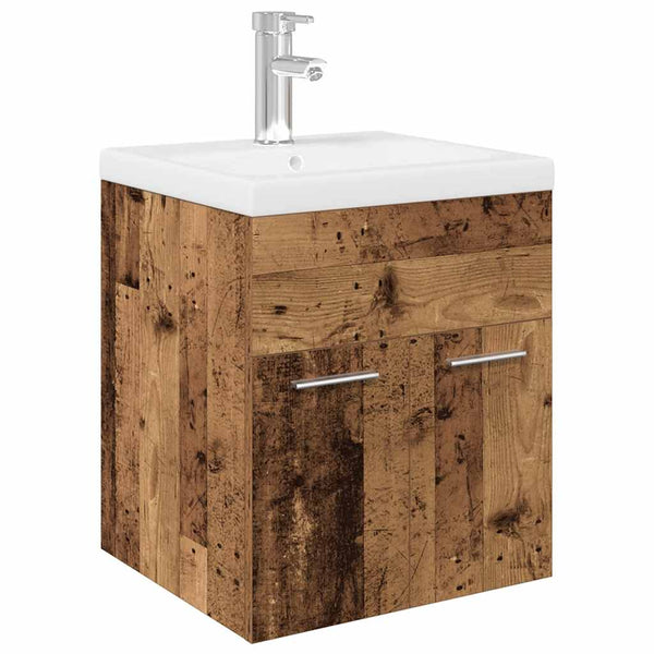 Waschtischunterschrank mit integriertem Waschbecken und Wasserhahn Miercurean