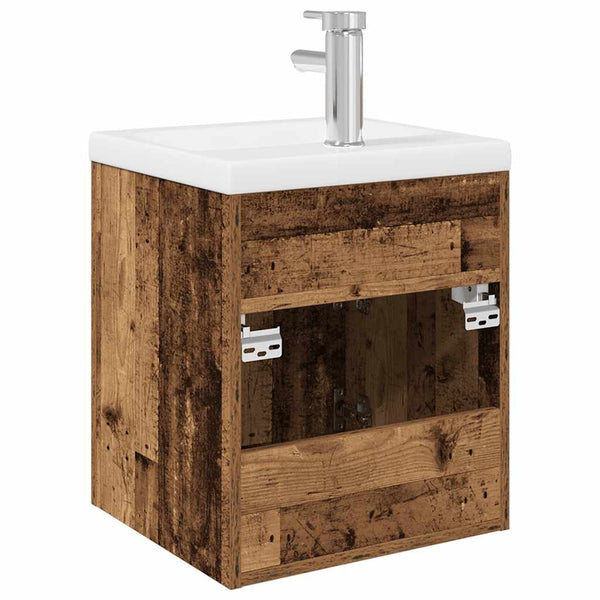 Waschtischunterschrank mit integriertem Waschbecken und Wasserhahn Miercurean