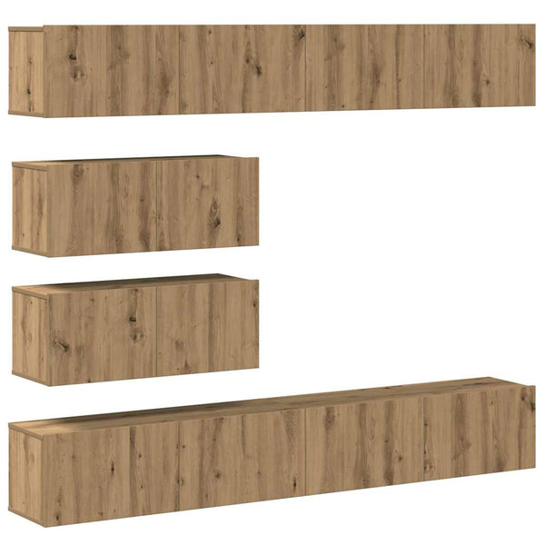 An der Wand montiertes 6-teiliges TV-Schrank-Set