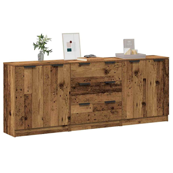 Waschtischunterschrank Dusanca 60x30x70cm (3 Stk. Altholzdesign)