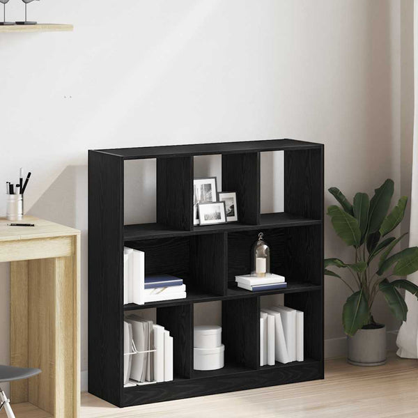 Schwarzer Eichenholz-Bücherregal Simbrioara 97,5x29,5x100cm (Holz)